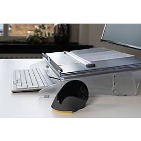 Dokumentenhalter BakkerElkhuizen FlexDesk 640CR, ergonomisch, höhenverstellbar, inkl. ComfortRead, Acryl, transparent-hellgrau