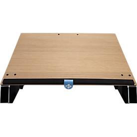 Dokumentenhalter R-Go Read2Write, ergonomisch, Lese- und Schreibfunktion, mit Handgelenkstütze, L 320 x B 460 x H 168 mm, Eichenholz und Aluminium
