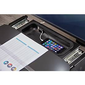 Dokumentenhalter & Schreibunterlage Fellowes Hana™, mit Zubehörschublade, höhen- und winkelverstellbar, schwarz