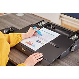 Dokumentenhalter & Schreibunterlage Fellowes Hana™, mit Zubehörschublade, höhen- und winkelverstellbar, schwarz