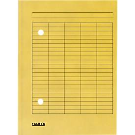 Dokumentenmappe FALKEN, DIN A4, 2-seitiger Gitterdruck, B 231 x H 318 mm, Karton, gelb