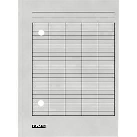 Dokumentenmappe FALKEN, DIN A4, 2-seitiger Gitterdruck, B 231 x H 318 mm, Karton, grau