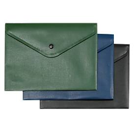 Dokumententasche FolderSys, schwarzer Druckknopfverschluss, Polypropylen, Format A5, grün, 10 Stück