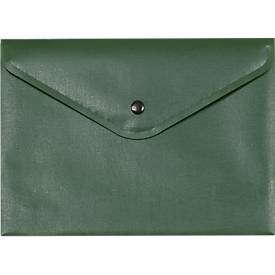 Dokumententasche FolderSys, schwarzer Druckknopfverschluss, Polypropylen, Format A5, grün, 10 Stück