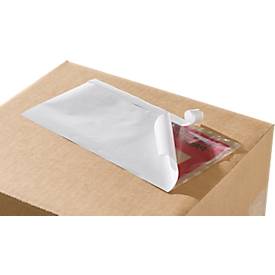 Dokumententasche Lieferschein/Rechnung, DIN lang, selbstklebend, PCR-Polyethylen, rot, 250 Stück
