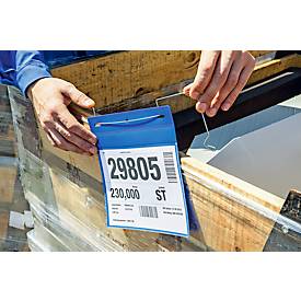 Dokumententaschen mit Drahtbügel, B 210 x H 148 mm (A5 quer), 50 Stück, blau