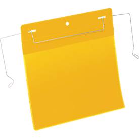 Dokumententaschen mit Drahtbügel, B 210 x H 148 mm (A5 quer), 50 Stück, gelb