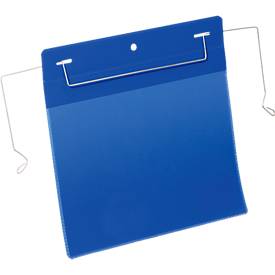 Dokumententaschen mit Drahtbügel, B 210 x H 148 mm (DIN A5 quer), 50 Stück, blau