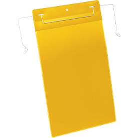 Dokumententaschen mit Drahtbügel, B 210 x H 297 mm (A4 hoch), 50 Stück, gelb