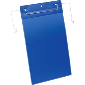 Dokumententaschen mit Drahtbügel, B 210 x H 297 mm (DIN A4), 50 Stück, blau