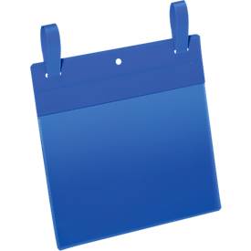 Dokumententaschen mit Lasche, B 210 x H 148 mm (A5 quer), 50 Stück, blau