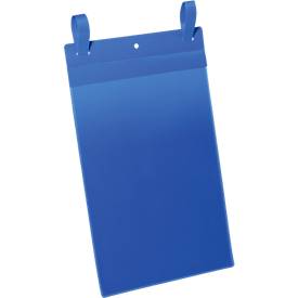 Dokumententaschen mit Lasche, B 210 x H 297 mm (A5 hoch), 50 Stück, blau