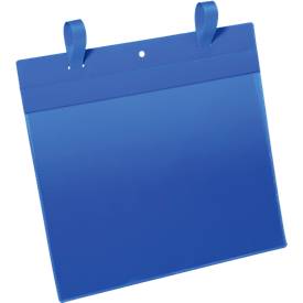 Dokumententaschen mit Lasche, B 297 x H 210 mm (A4 quer), 50 Stück, blau