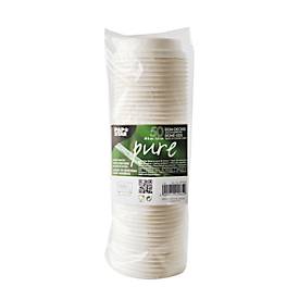 Domdeckel für Trinkbecher Papstar Pure Zero, mikrowellengeeignet, Ø 80 x H 25 mm, aus FSC®-zertifizierter Zuckerrohr-Pappe, cremefarben, 50 Stück