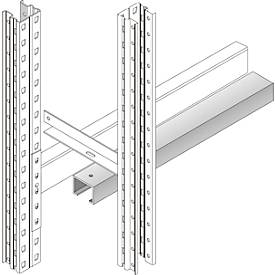 SSI Schäfer Doorschuifbeveiliging, gegalvaniseerd, binnenwerkse sectiebreedte 1900 mm, voor palletstelling PR