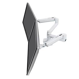 Doppel-Monitorarm ERGOTRON LX, f. zwei Bildschirme nebeneinander, bis 27', 360°-Rotation, Tischhalterung, weiß