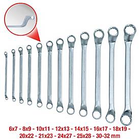 Doppel-Ringschlüssel-Satz, 12-tlg gekröpft, 6-32mm