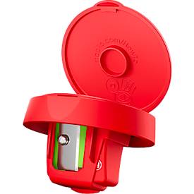 Dosenspitzer Stabilo woody 3 in 1, für Links- und Rechtshänder, austauschbare Klingen, H 62 mm, rot