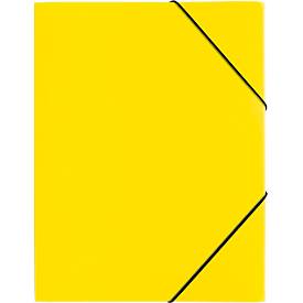 Dossier à rabat en coin élastique Pagna, format A4, en PP, trois rabats intérieurs, jaune