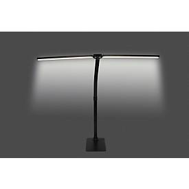 DOTLUX LED-Schreibtischleuchte TWIN, 20W, COLORselect 3000 - 6500K, dimmbar, 120° Abstrahlwinkel, L 800 x B 33 x H 680 mm, schwarz