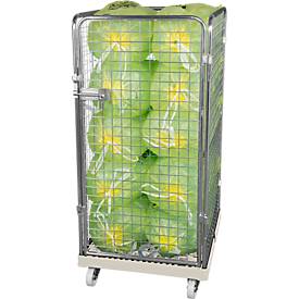 Drahtgitterbehälter 4-seitig, 1350 auf Kunststoffrollbehälter, grau RAL7032