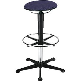 Drehhocker 9469, mit Gleiter und Fußring, Stoffpolster