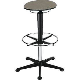 Drehhocker 9469, mit Gleiter und Fußring, Stoffpolster