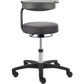 Drehhocker TEC basic IS 1999, höhenverst., mit Armablage, ergonom. Polster-Sitz, platingrau