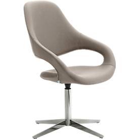 Drehsessel SAMBA, belastbar bis 200 kg, Hochlehner, grau
