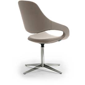 Drehsessel SAMBA, belastbar bis 200 kg, Hochlehner, grau