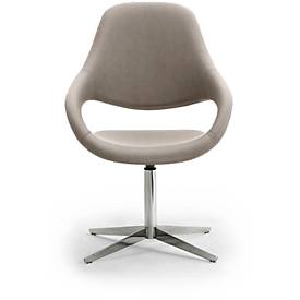 Drehsessel SAMBA, belastbar bis 200 kg, Hochlehner, grau