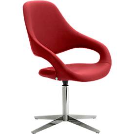 Drehsessel SAMBA, belastbar bis 200 kg, Hochlehner, rot