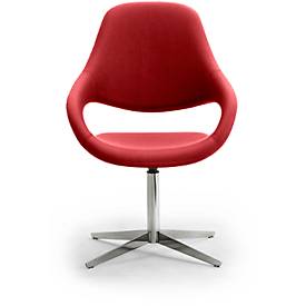 Drehsessel SAMBA, belastbar bis 200 kg, Hochlehner, rot