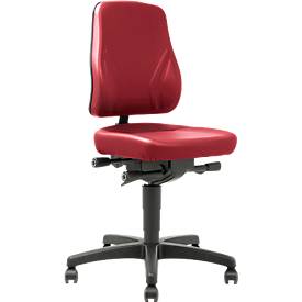 Drehstuhl All-In-One Trend 9633, mit Rollen, Kunstleder, Skai rot