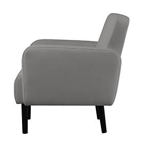 Dreisitzer Sofa meet by Paperflow LISBOA, desinfektionsmittelbeständiger Kunstlederbezug grau, Fußgestell schwarz, B 1760 x T 815 x H 830 mm