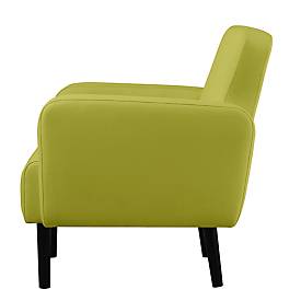 Dreisitzer Sofa meet by Paperflow LISBOA, desinfektionsmittelbeständiger Kunstlederbezug grün, Fußgestell schwarz, B 1760 x T 815 x H 830 mm