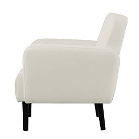 Dreisitzer Sofa meet by Paperflow LISBOA, desinfektionsmittelbeständiger Kunstlederbezug weiß, Fußgestell schwarz, B 1760 x T 815 x H 830 mm