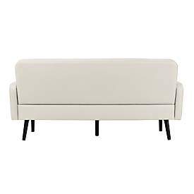 Dreisitzer Sofa meet by Paperflow LISBOA, desinfektionsmittelbeständiger Kunstlederbezug weiß, Fußgestell schwarz, B 1760 x T 815 x H 830 mm