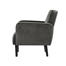 Dreisitzer Sofa meet by Paperflow LISBOA, Samtbezug anthrazit, Fußgestell schwarz, B 1760 x T 815 x H 830 mm