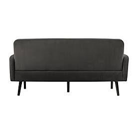 Dreisitzer Sofa meet by Paperflow LISBOA, Samtbezug anthrazit, Fußgestell schwarz, B 1760 x T 815 x H 830 mm