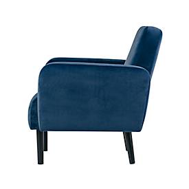 Dreisitzer Sofa meet by Paperflow LISBOA, Samtbezug blau, Fußgestell schwarz, B 1590 x T 550 x H 430 mm