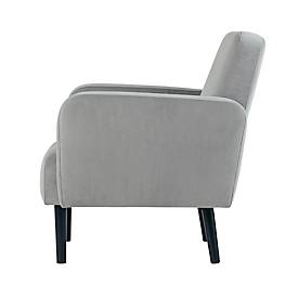 Dreisitzer Sofa meet by Paperflow LISBOA, Samtbezug grau, Fußgestell schwarz, B 1590 x T 550 x H 430 mm