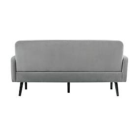 Dreisitzer Sofa meet by Paperflow LISBOA, Samtbezug grau, Fußgestell schwarz, B 1590 x T 550 x H 430 mm