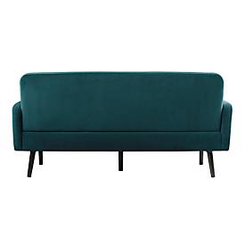Dreisitzer Sofa meet by Paperflow LISBOA, Samtbezug grün, Fußgestell schwarz, B 1760 x T 815 x H 830 mm