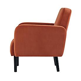 Dreisitzer Sofa meet by Paperflow LISBOA, Samtbezug rostfarben, Fußgestell schwarz, B 1760 x T 815 x H 830 mm