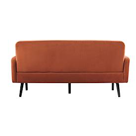 Dreisitzer Sofa meet by Paperflow LISBOA, Samtbezug rostfarben, Fußgestell schwarz, B 1760 x T 815 x H 830 mm