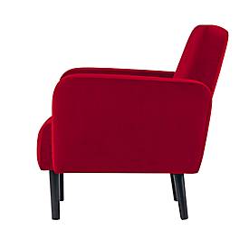 Dreisitzer Sofa meet by Paperflow LISBOA, Samtbezug rot, Fußgestell schwarz, B 1760 x T 815 x H 830 mm