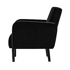 Dreisitzer Sofa meet by Paperflow LISBOA, Samtbezug schwarz, Fußgestell schwarz, B 1590 x T 550 x H 430 mm