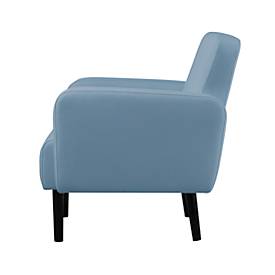 Dreisitzer Sofa meet by Paperflow LISBOA, Stoffbezug blau, Fußgestell schwarz, B 1590 x T 550 x H 430 mm