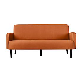 Dreisitzer Sofa meet by Paperflow LISBOA, Stoffbezug braun, Fußgestell schwarz, B 1760 x T 815 x H 830 mm